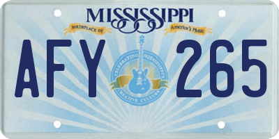 MS license plate AFY265