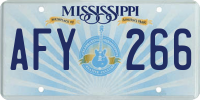 MS license plate AFY266