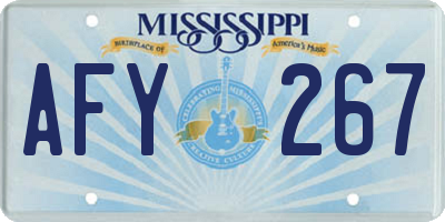 MS license plate AFY267