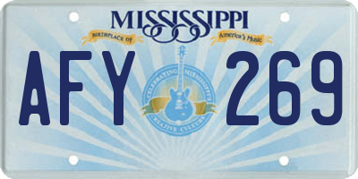 MS license plate AFY269