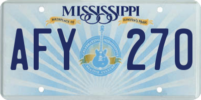 MS license plate AFY270