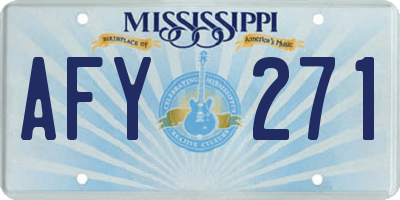 MS license plate AFY271