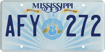MS license plate AFY272