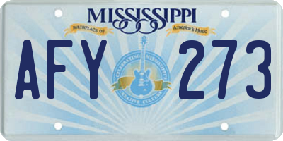 MS license plate AFY273
