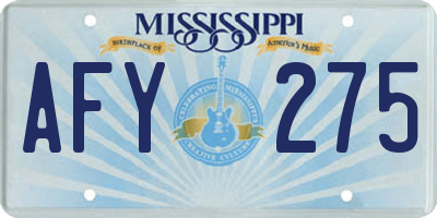 MS license plate AFY275