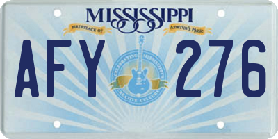 MS license plate AFY276