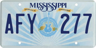 MS license plate AFY277
