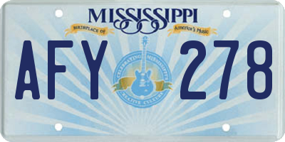 MS license plate AFY278