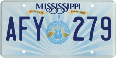 MS license plate AFY279