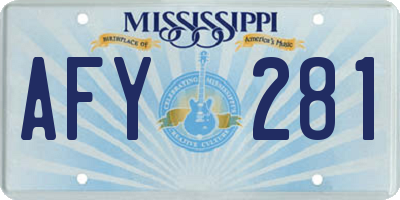 MS license plate AFY281