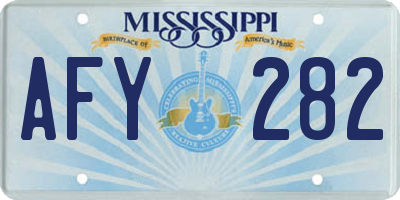 MS license plate AFY282