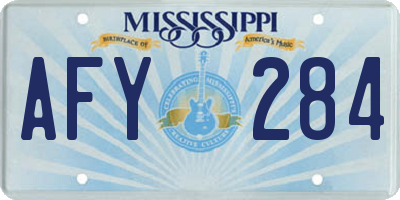 MS license plate AFY284