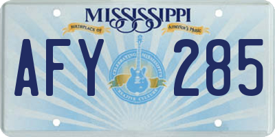 MS license plate AFY285