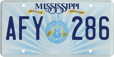 MS license plate AFY286