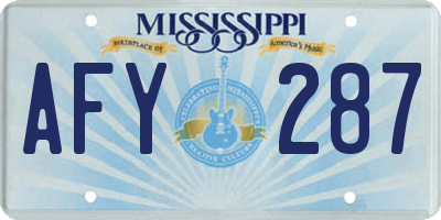 MS license plate AFY287