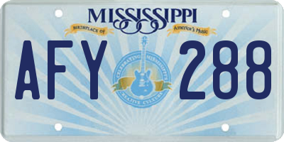 MS license plate AFY288