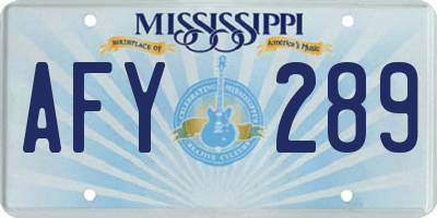 MS license plate AFY289