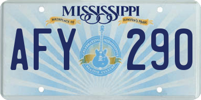 MS license plate AFY290