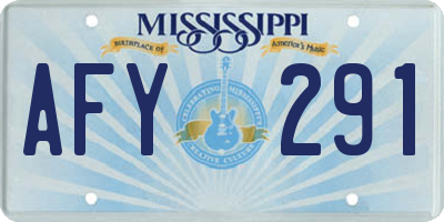 MS license plate AFY291