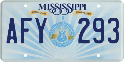 MS license plate AFY293