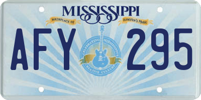 MS license plate AFY295