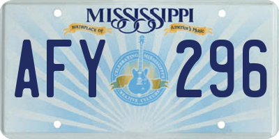 MS license plate AFY296