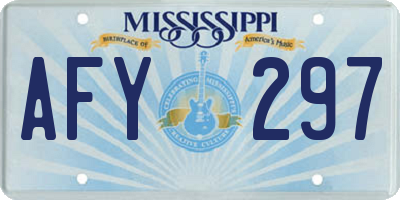 MS license plate AFY297