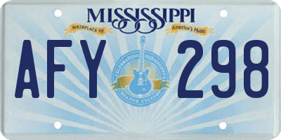 MS license plate AFY298