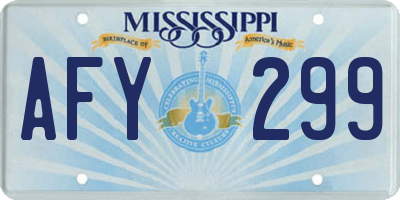 MS license plate AFY299