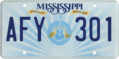 MS license plate AFY301