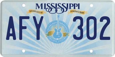 MS license plate AFY302