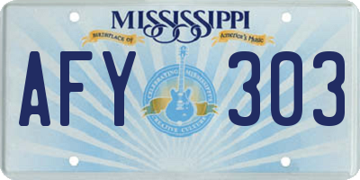 MS license plate AFY303
