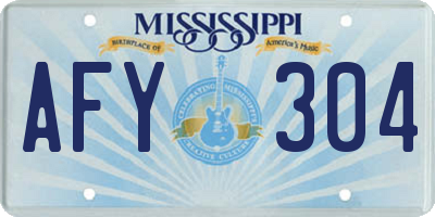 MS license plate AFY304
