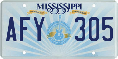 MS license plate AFY305