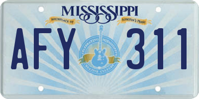 MS license plate AFY311