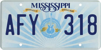 MS license plate AFY318
