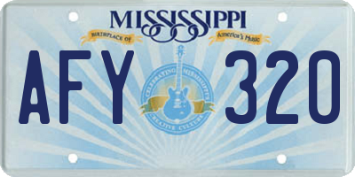 MS license plate AFY320
