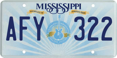 MS license plate AFY322