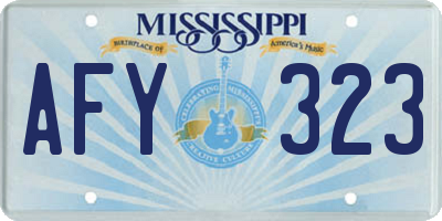 MS license plate AFY323