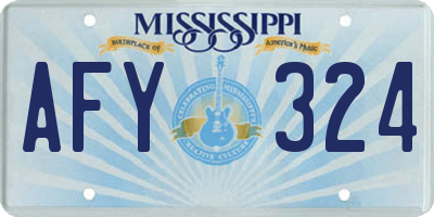 MS license plate AFY324