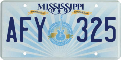 MS license plate AFY325