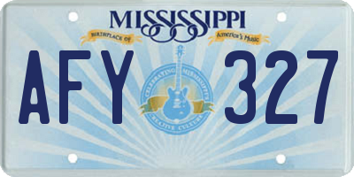 MS license plate AFY327