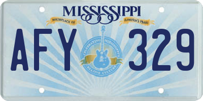 MS license plate AFY329
