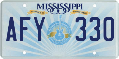 MS license plate AFY330
