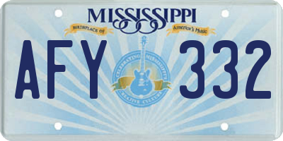 MS license plate AFY332