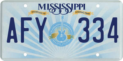 MS license plate AFY334