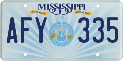 MS license plate AFY335