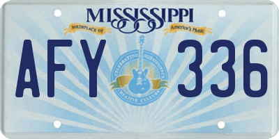 MS license plate AFY336
