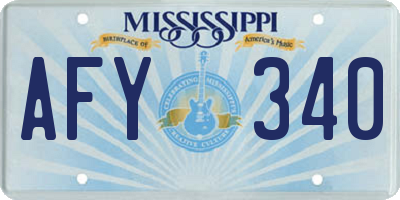 MS license plate AFY340