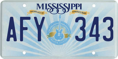 MS license plate AFY343